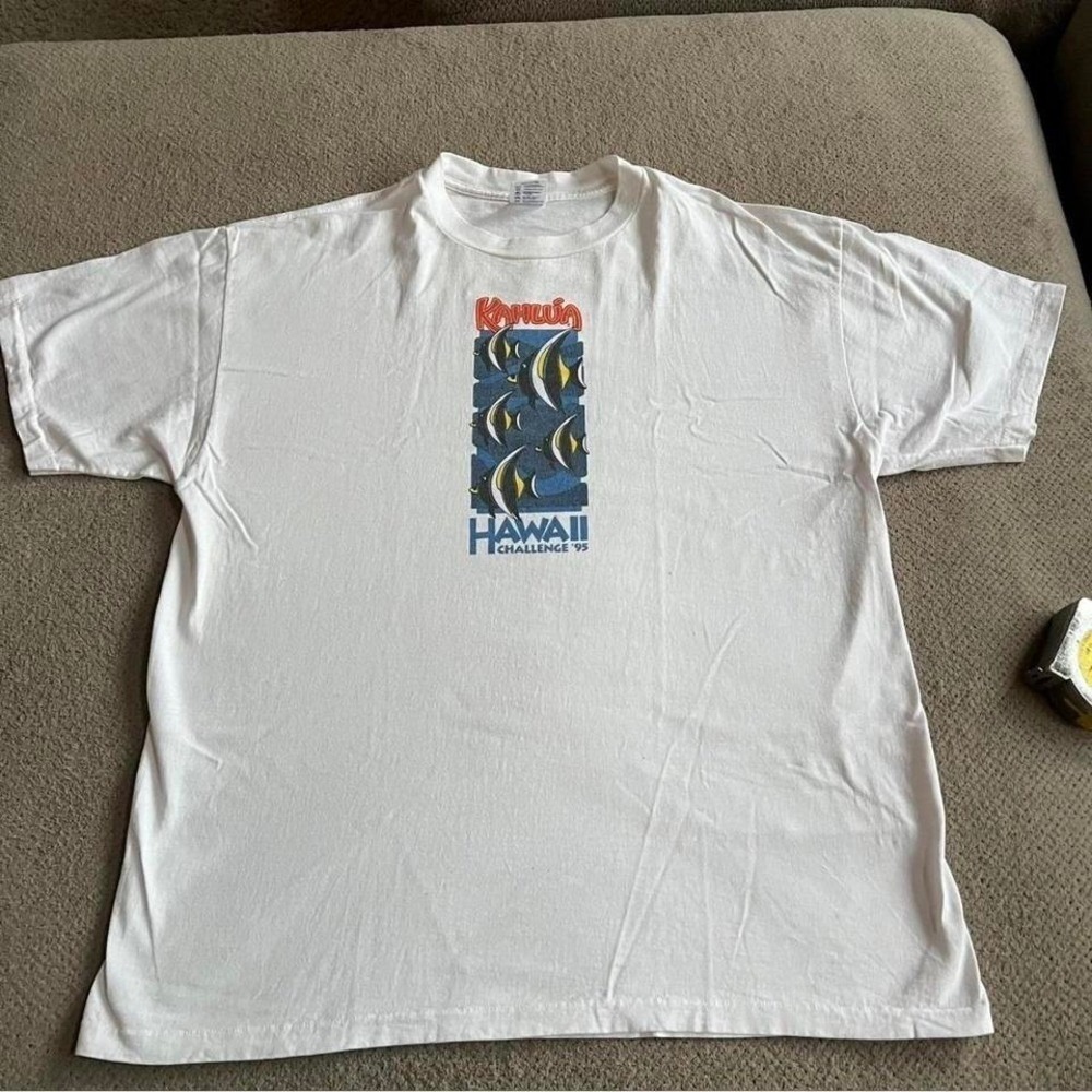 Vintage 1990s Kahlua Hawaii Challenge 95 T-Shirt White XL Delta Cotton USA Made